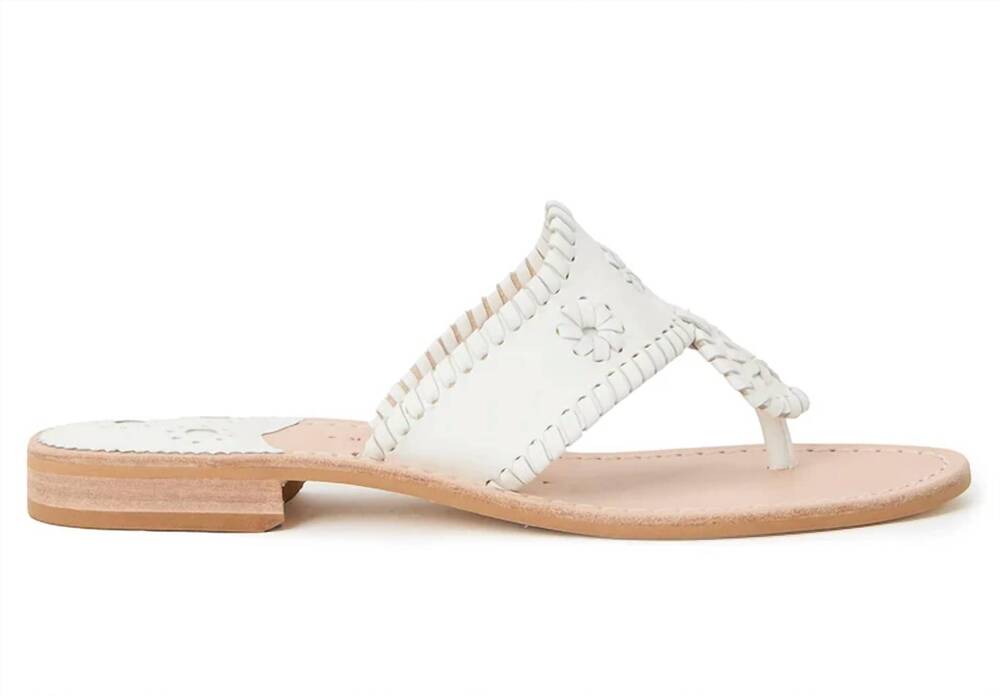 NEW JACK ROGERS women's original jack flat sandal in white